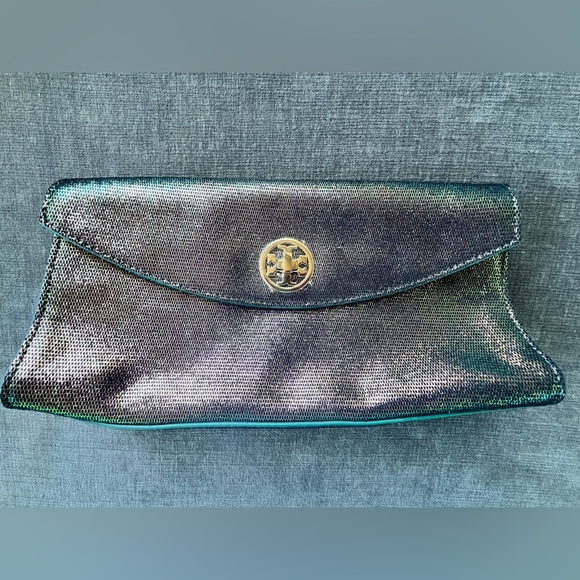 Tory Burch Iridescent Clutch NEW - Picture 1 of 4